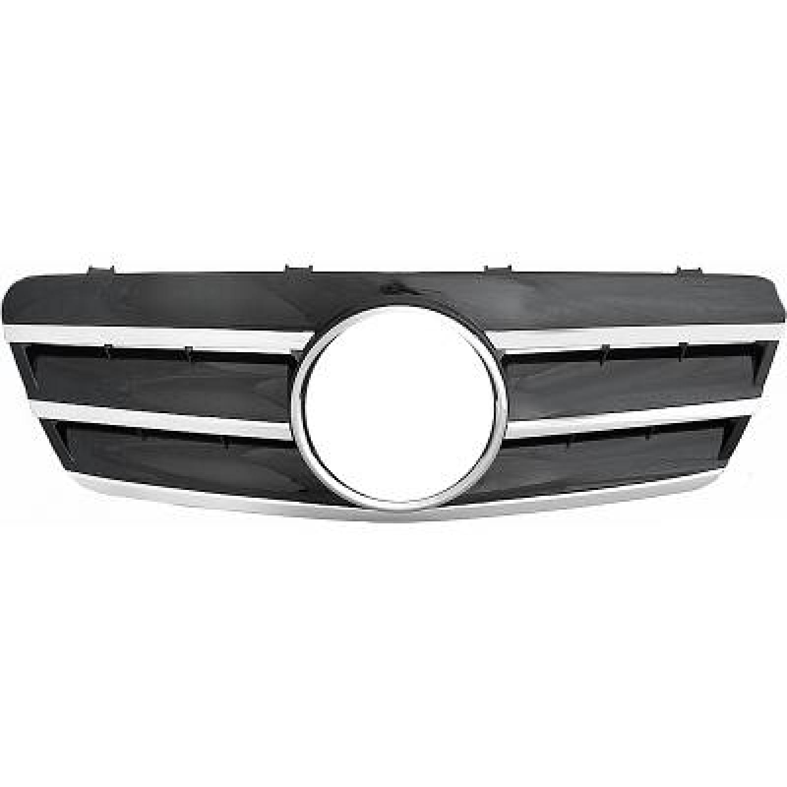 Grille de radiateur chrome/noir compatible avec Mercedes-Benz CLK C208 A208