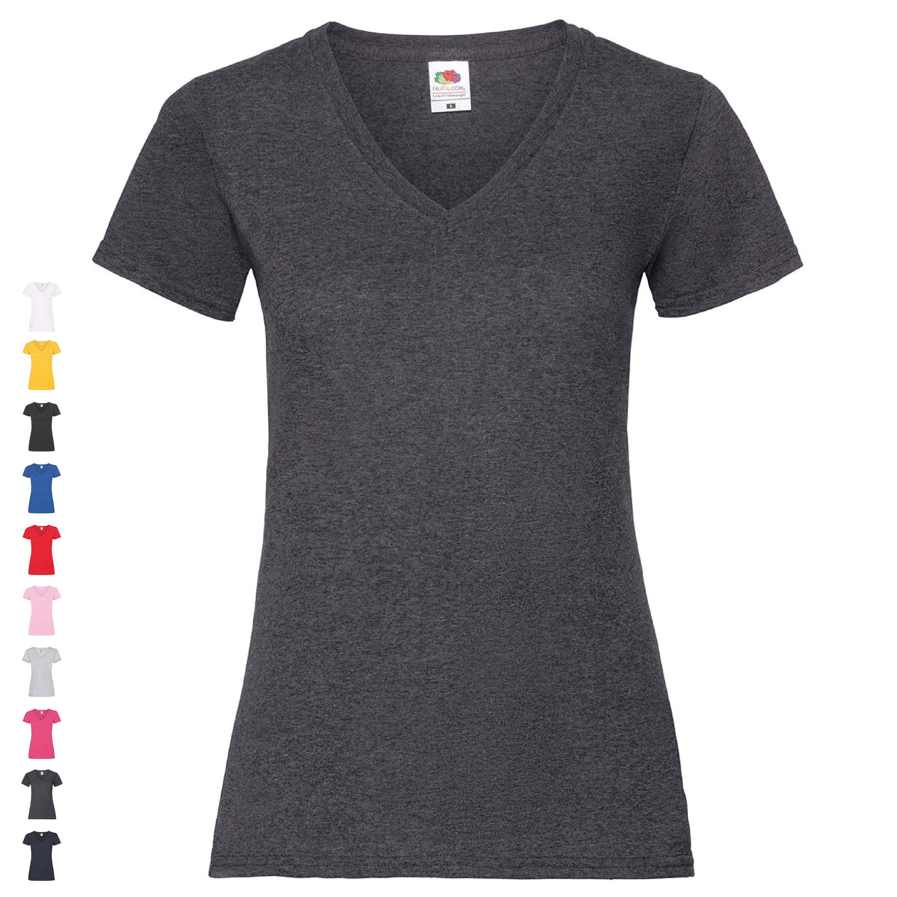 Fruit of the Loom Valueweight V-Neck T Lady-Fit Damen Shirt FOL