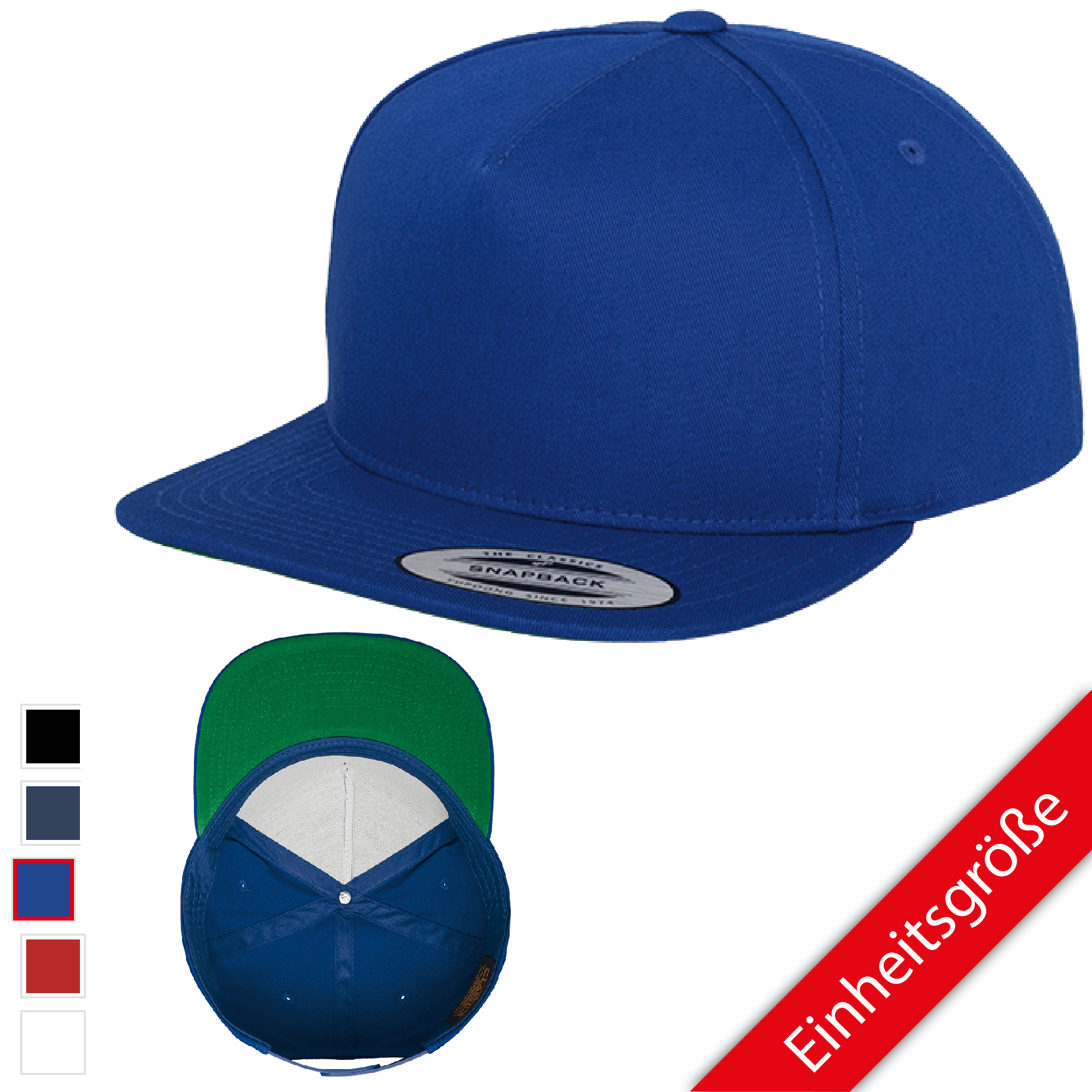 Flexfit Classic 5 Panel Snapback Baseball Cap verschiedene Farben
