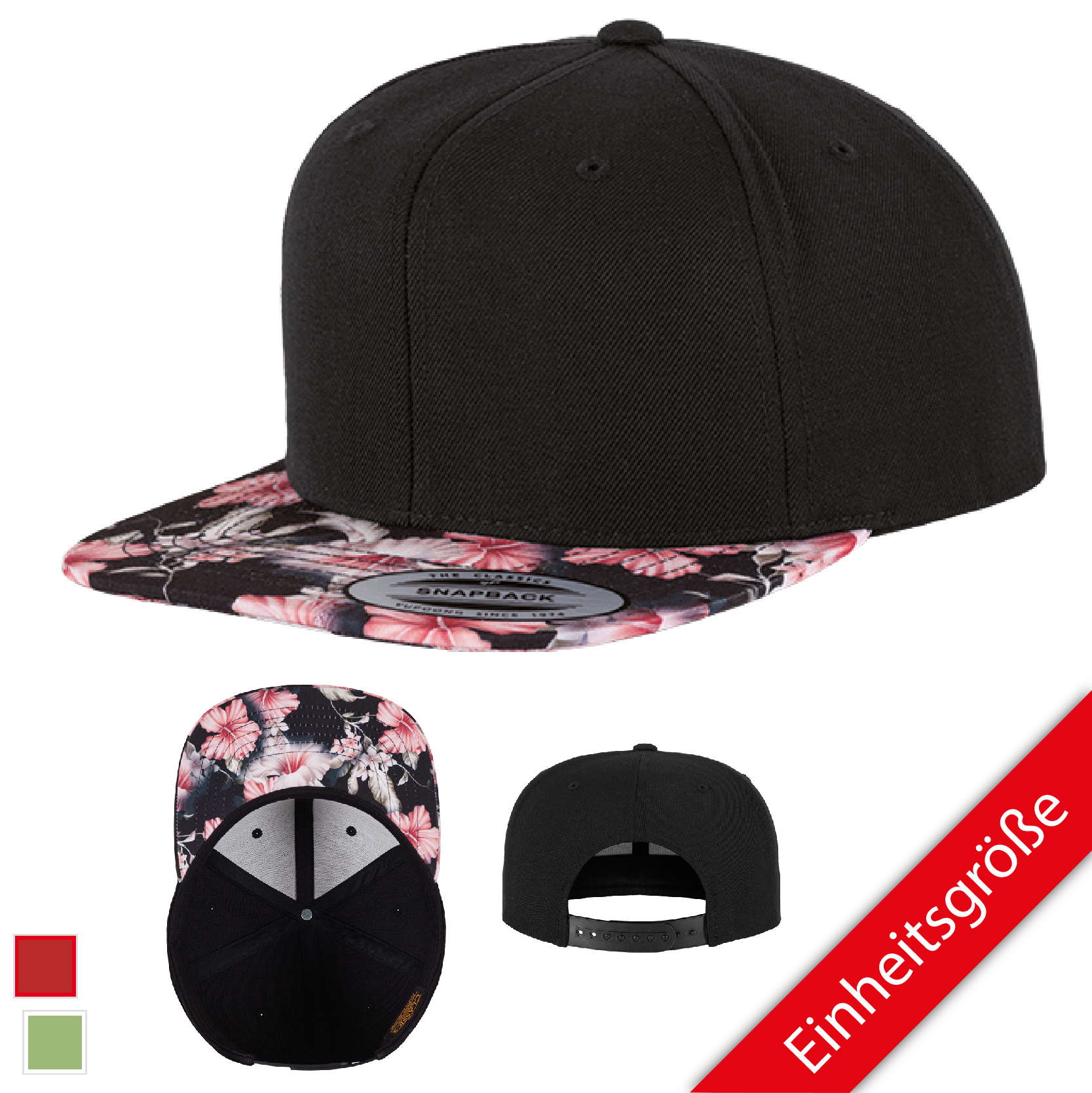 Flexfit Floral Snapback Baseball Cap verschiedene Farben