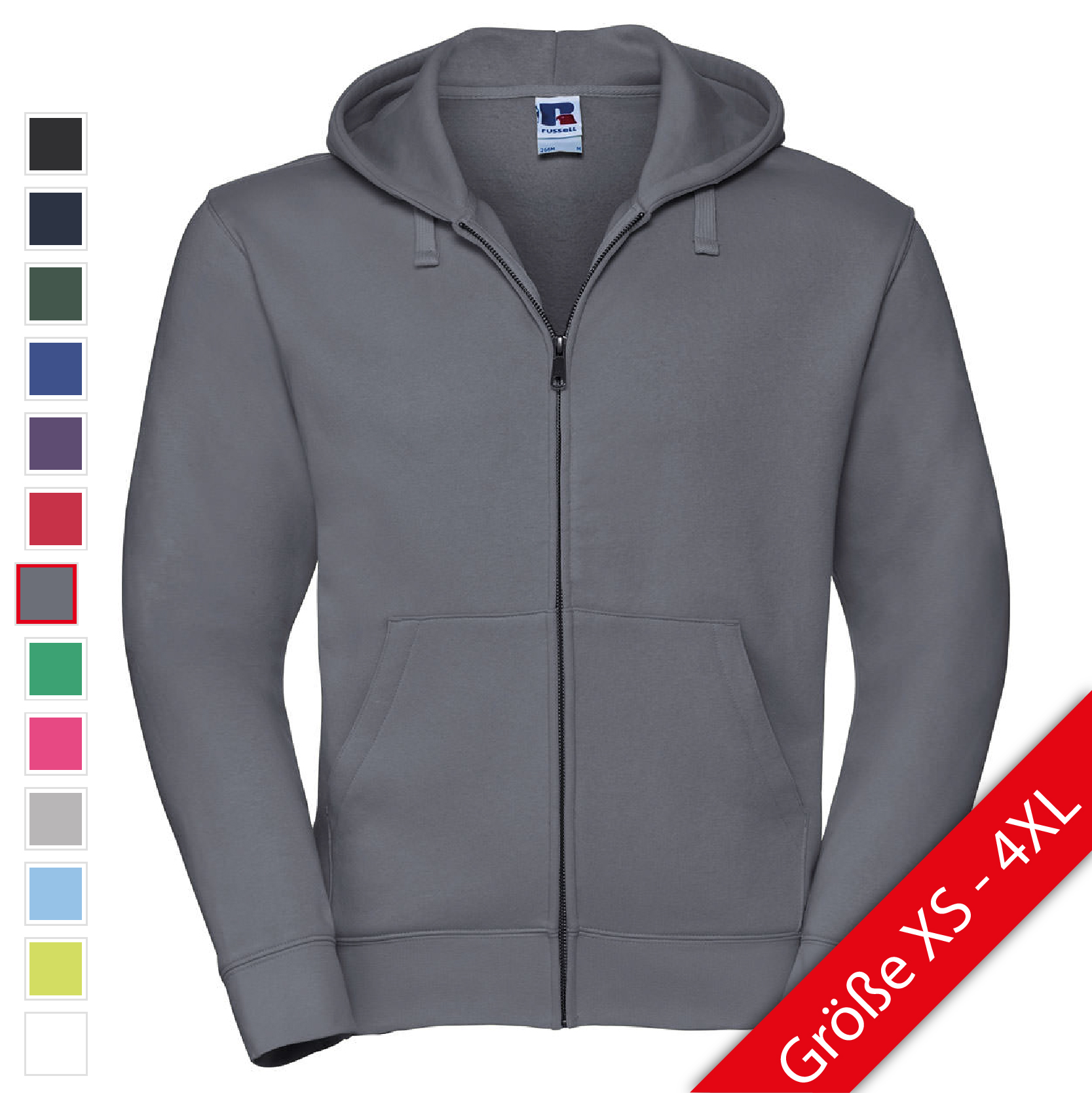 Russell Mens Authentic Zipped Hood Herren Kapuzen Pullover XS - 4XL NEU