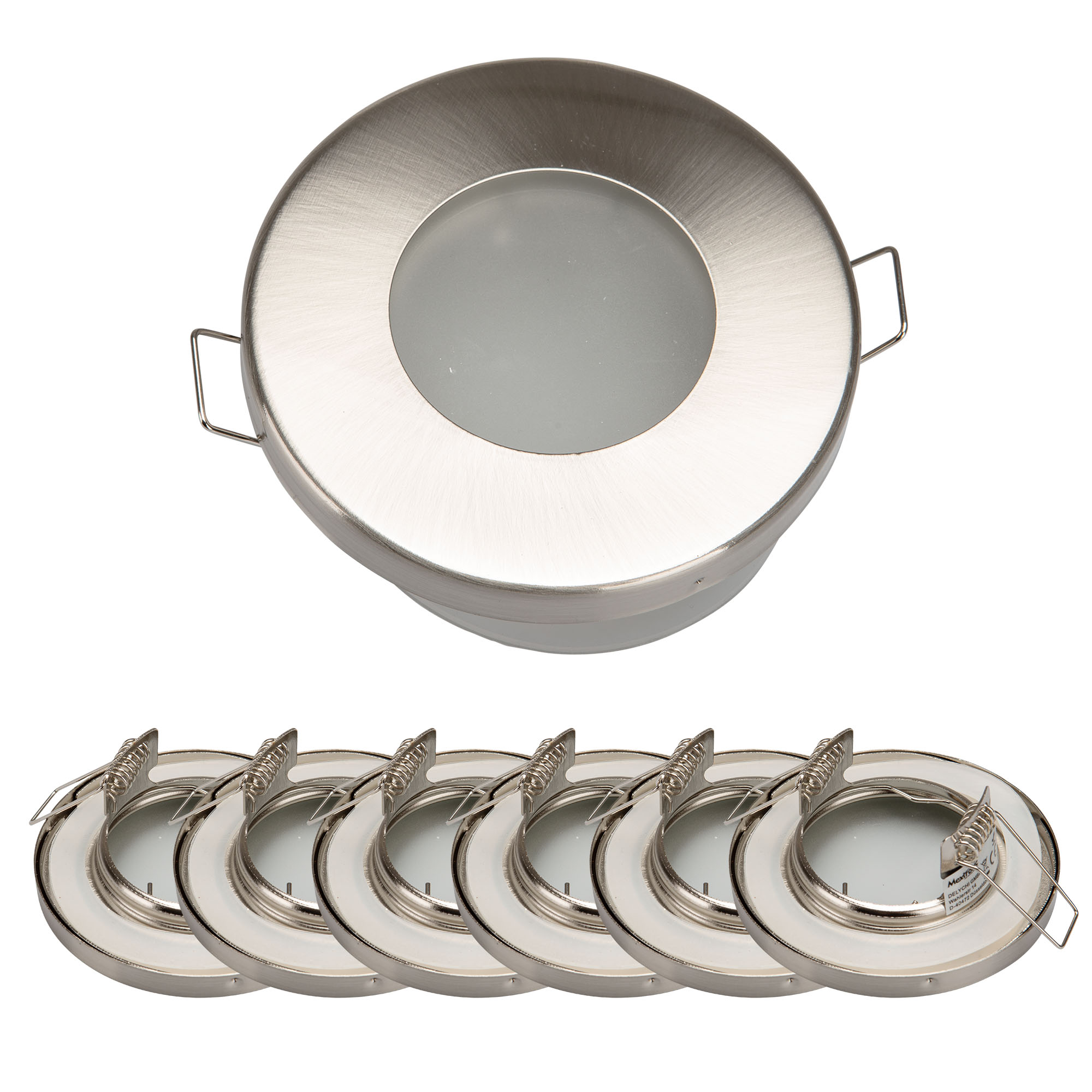 [package] 6x installation frame MR16 SET satin-nickel 651-SN ?60 mm ...
