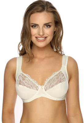 Vorderansicht Bügel-BH mit Komfortträgern und gemoldeten vorgeformten Cups in Farbe Cream
