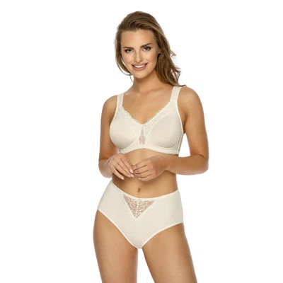 Vorderansicht Soft-BH ohne Bügel mit Komfortträgern und gemoldeten vorgeformten Cups in Farbe Cream