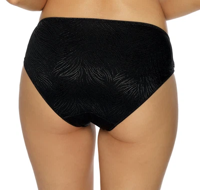 Rückansicht Slip aus Mikrofaser und Jaquard Muster in Farbe Schwarz