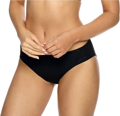 Vorderansicht Slip in Bikinislip-Form in Farbe Schwarz