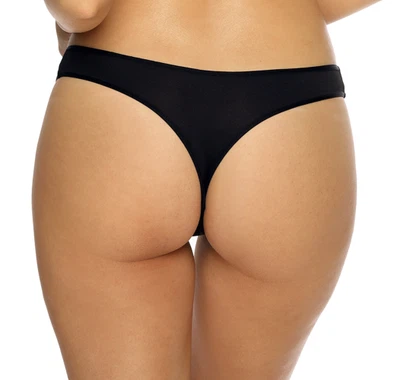 Rückansicht String-Tanga Farbe Schwarz