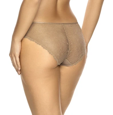 Rückansicht Slip klassische Schnittform mit Vollspitze hinten Farbe Haut