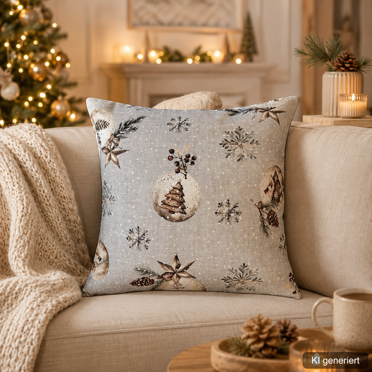 Weihnachtliche Kissenhülle FELIZ NAVIDAD mit Weihnachtsmotiv – verschiedene Größen & Varianten