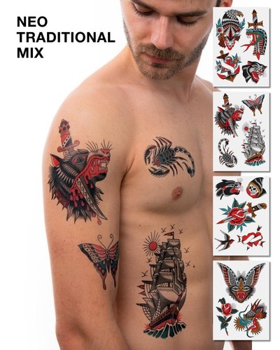 Western-Traditional Tattoo Bundle: bold lines und kontrastreicher Schattierung Western-Traditional Tattoo Bundle: bold lines und kontrastreicher Schattierung