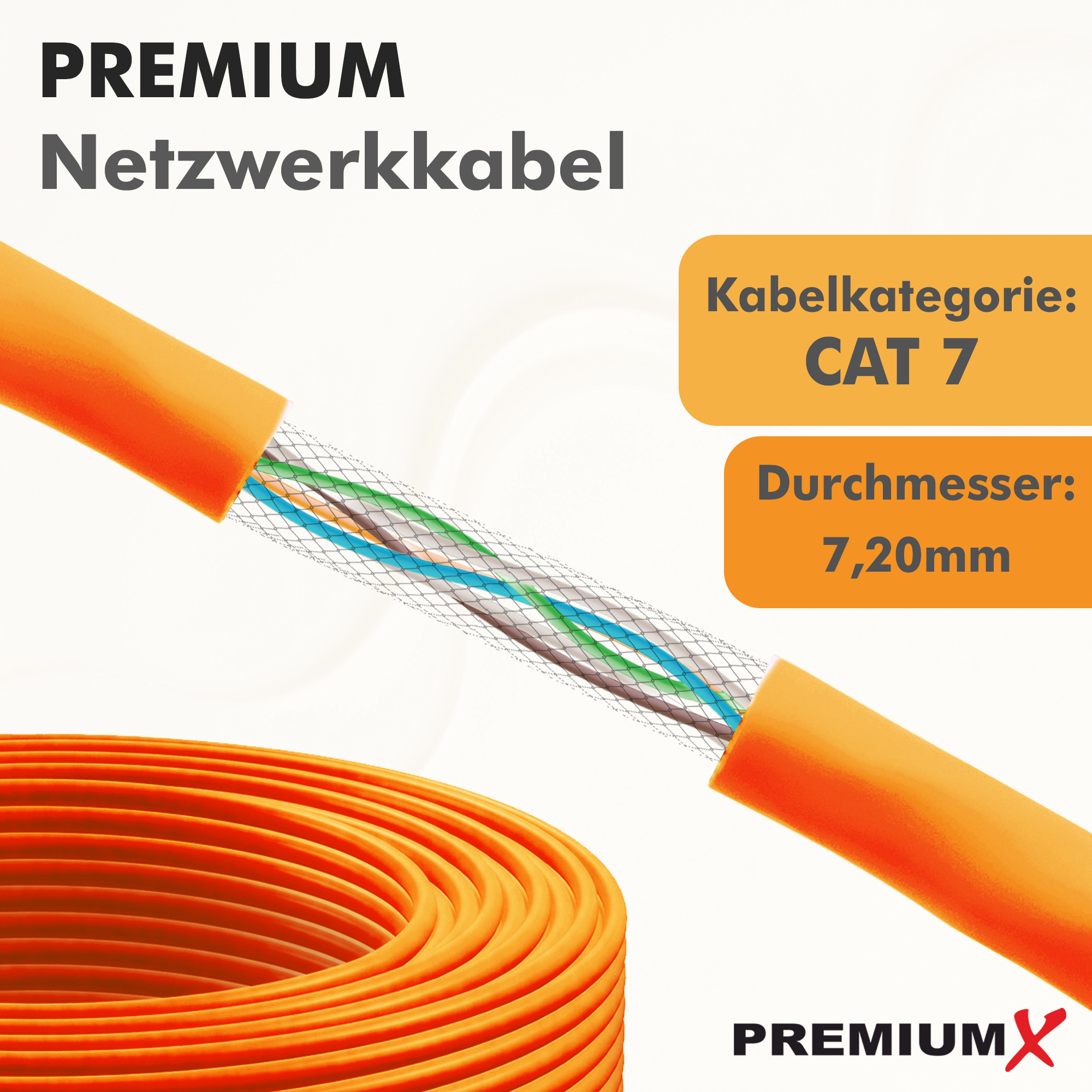 ARLI 300 m Cat7 Verlegekabel S/FTP PIMF (3x 100 m) Netzwerkkabel halogenfrei
