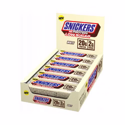 Snickers White Low Sugar High Protein Box (12x57g) - MHD 28.08.26 Snickers White Low Sugar High Protein Box (12x57g) - MHD 28.08.26