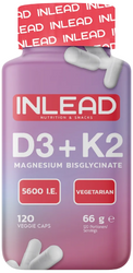 Vitamin D3 + K2 + Magnesium (120 Caps), Inlead Nutrition Vitamin D3 + K2 + Magnesium (120 Caps), Inlead Nutrition