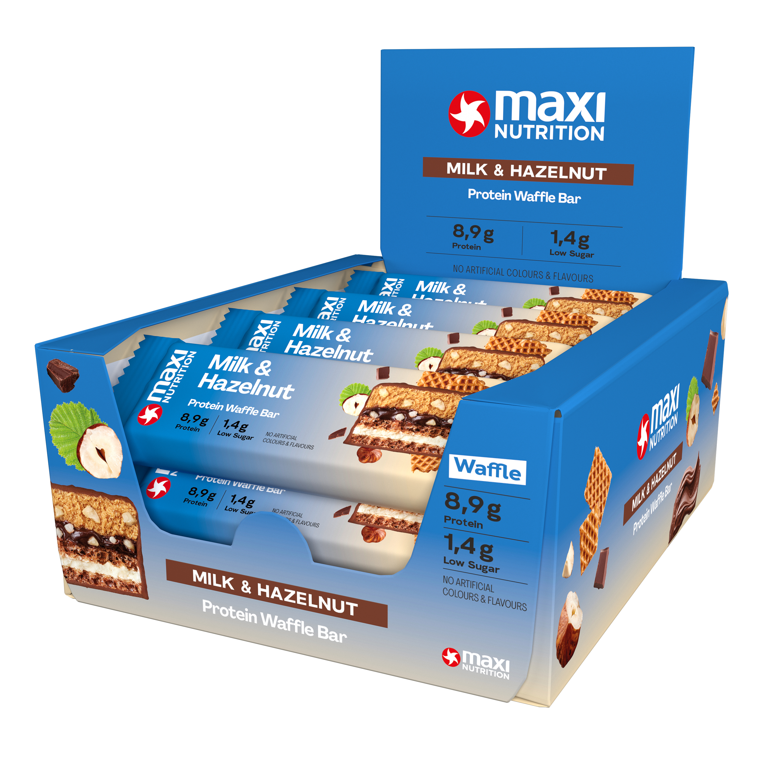 Maxi Nutrition Milky Waffle Protein Bar (12X40g), - Geschmack: Milk & Hazelnut Mhd 31.10.26.