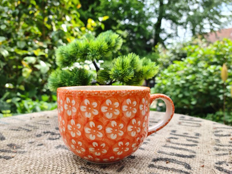 Maxi Tasse, 500 ml, ↑8,5 cm, Ø 11 cm, Bunzlau orange, BSN m-4247