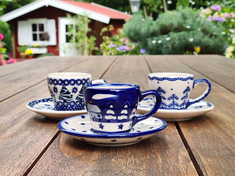 3 Espresso-Tassen & Unterteller, 2. W., Winter, BSN m-4552