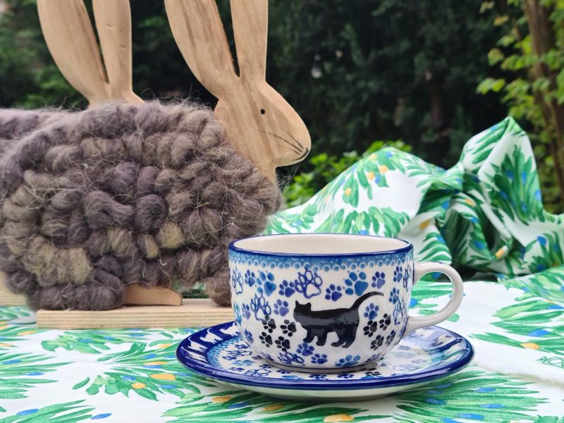 Tasse mit Untertasse, 200 ml, Katze, BSN A-0734