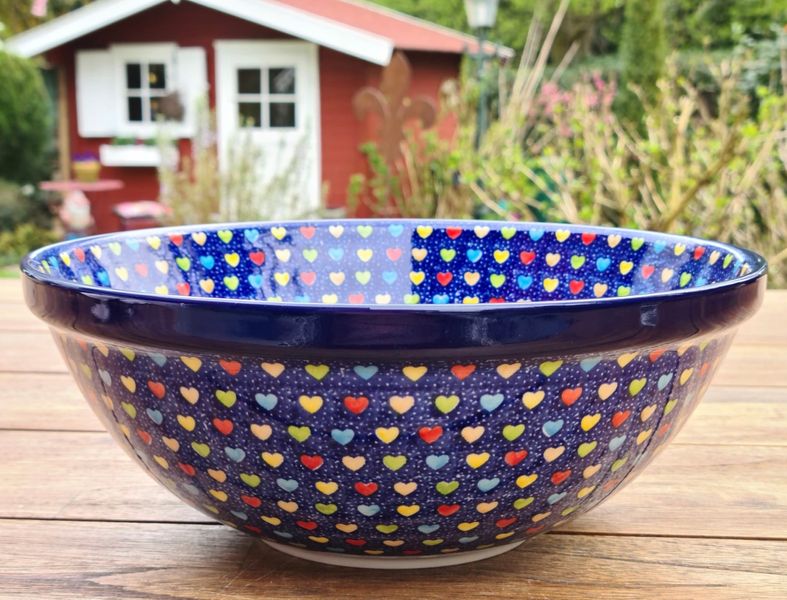 Schale 32,5 cm, Höhe von 12 cm – Obstschale, Salatschale, Servierschale, Dekoschale, große Keramikschale, Ceramika Artystyczna – Bunzlauer Keramik (6600 ml) -Träume