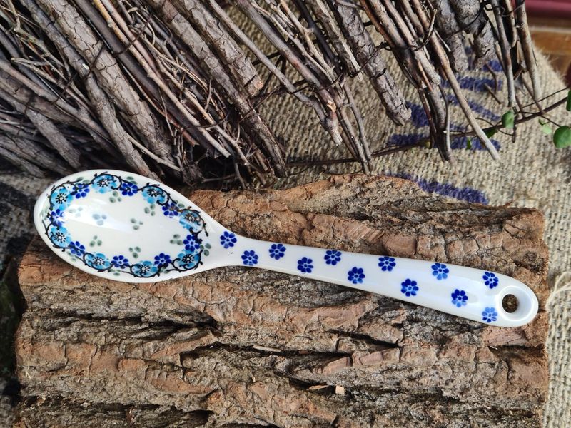 Salad spoon Polish pottery,