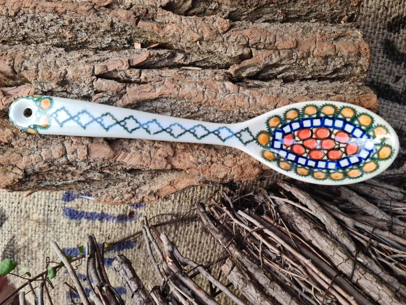 Bunzlauer Keramik Löffel, 22 cm, Unikat 1