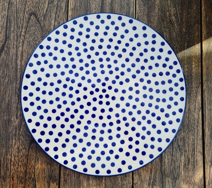 Großer Servierteller / Pizzateller aus Bunzlauer Keramik – Ø 33 cm – handgefertigt von Ceramika Artystyczna - Tradition 24