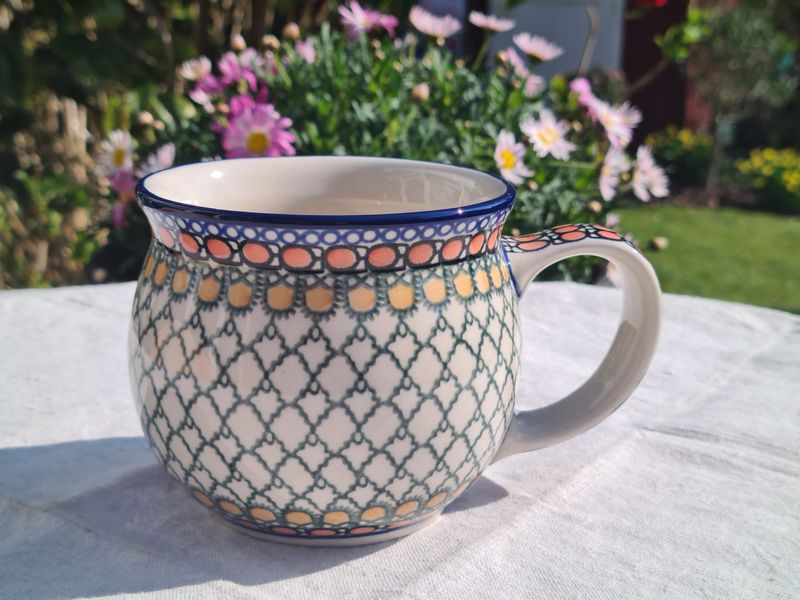 Maxitasse XXXL aus Bunzlauer Keramik – 500 ml Trinkgenuss – Ceramika Artystyczna – große Tasse für Trinkschokolade, Kaffee & Tee - Unikat 1