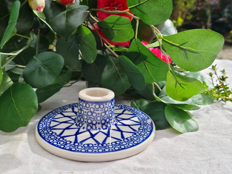 Flacher Kerzenständer aus Bunzlauer Keramik – 12 cm – Ceramika Artystyczna – stilvoller Kerzenhalter für gemütliches Ambiente - Tradition 2