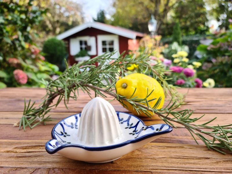 Kleine Zitronenpresse aus Bunzlauer Keramik – 12 cm- – Ceramika Artystyczna – praktische Saftpresse für frische Zitrusaromen - Tradition 25