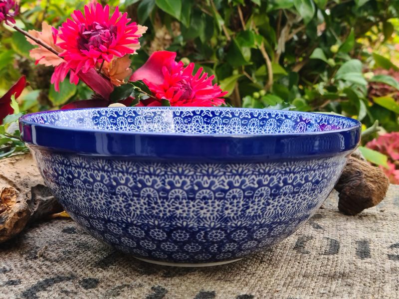 Große Schale 19,5 x 9 cm - max. 1.300 ml – Bunzlauer Keramik – Ceramika Artystyczna – Servierschale, Beilagenschüssel & Obstschale - Lace