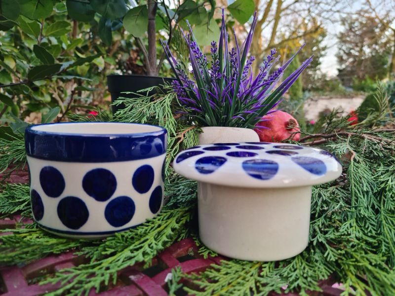 Französische Butterdose mit Wasserkühlung für 150–180 g – Bunzlauer Keramik – Ceramika Artystyczna - Tradition 28