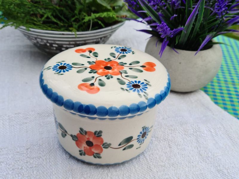 Französische Butterdose mit Wasserkühlung für 150–180 g – Bunzlauer Keramik – Ceramika Artystyczna - Tradition 53