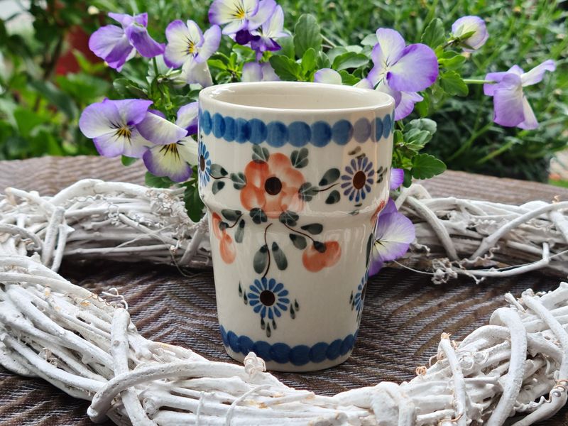 Becher ohne Henkel aus Bunzlauer Keramik – handgefertigter Trinkbecher 240 ml – Ceramika Artystyczna - Tradition 53