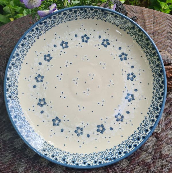 Flacher Mittagsteller, 25 cm, Essteller, Vorspeisenteller, Servierteller - Bunzlauer Keramik - Ceramika Artystyczna - Dekor 2335*