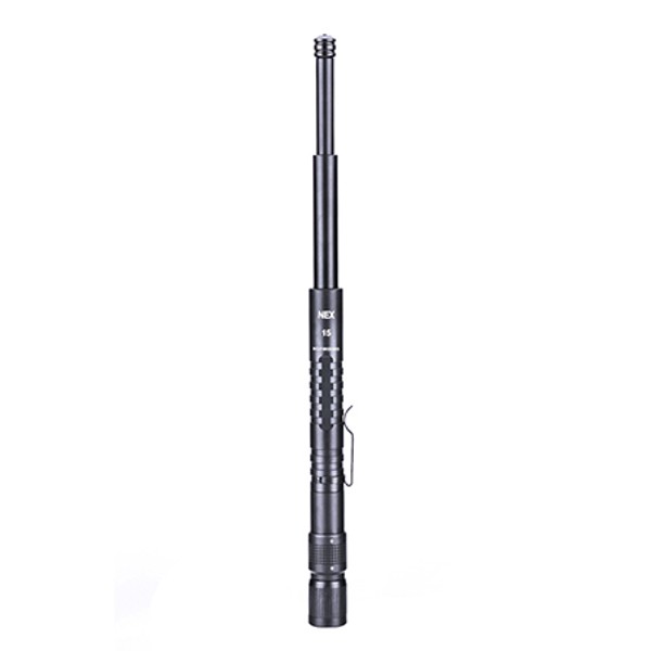 NEX N15L WALKER Ausziehbarer Einsatzstock leicht - 202g, 15" - 378 mm integrierter LED Taschenlampe 100 Lumen ohne Akku NEX N15L WALKER Ausziehbarer Einsatzstock leicht - 202g, 15" - 378 mm integrierter LED Taschenlampe 100 Lumen ohne Akku