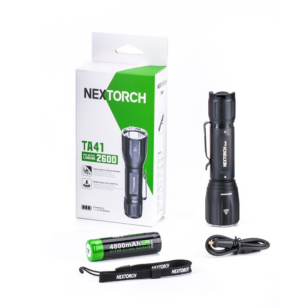 NEXTORCH TA41 Hunting LED Flashlight with 2600 ANSI Lumens
Quick plug-in remote switch and rechargeable system. NEXTORCH TA41 Hunting LED Flashlight with 2600 ANSI Lumens
Quick plug-in remote switch and rechargeable system.