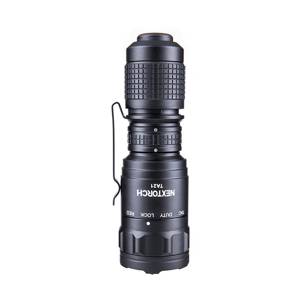 NEXTORCH TA21 Tactical LED Flashlight, 1300 lumens white, 150 lumens red, head with nano-ceramic glass breaker, strobe function, incl. FR-1 ring NEXTORCH TA21 Tactical LED Flashlight, 1300 lumens white, 150 lumens red, head with nano-ceramic glass breaker, strobe function, incl. FR-1 ring