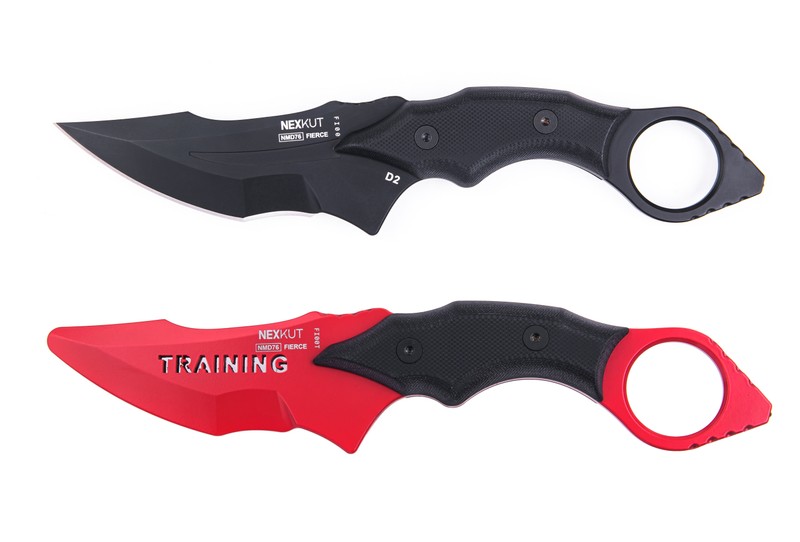 NEXKUT Taktikmesser-Set mit Kydex-Holster, D2 Stahl mit schwarzer Titan Beschichtung NEXKUT Taktikmesser-Set mit Kydex-Holster, D2 Stahl mit schwarzer Titan Beschichtung
