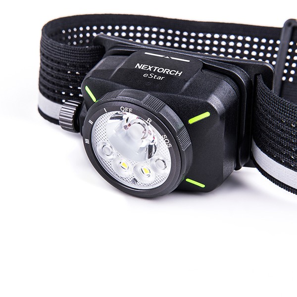 NEXTORCH eStar - Ultraleichte, wiederaufladbare LED-Stirnlampe mit 1300 Lumen, mehreren Lichtquellen und 2 Akkus NEXTORCH eStar - Ultraleichte, wiederaufladbare LED-Stirnlampe mit 1300 Lumen, mehreren Lichtquellen und 2 Akkus
