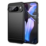 Google Pixel 10 Pro XL Hülle in Schwarz, Rückseite im Carbon-Look, schräg mit