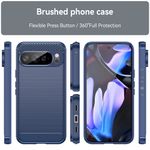 Blaue Pixel 10 Pro XL Schutzhülle mit Carbonmuster, Rundumansicht von oben