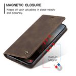 CASEME 013 Series Hülle halb geöffnet und mit bildhaftem Magneten in Coffee für Galaxy S25 FE