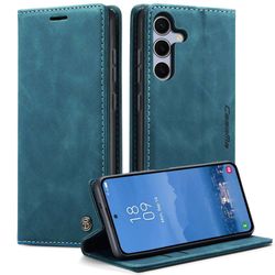 H130SA394A-CASEME-Handy-Tasche-fuer-Samsung-Galaxy-S25-FE-Wallet-013-Series-Huelle-Klapp-Etui_20.jpg CASEME 013 Series Hülle von vorne und hinten und seitlich aufgeklappt nach vorne per Stand-Funktion in Blau für Galaxy S25 FE