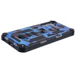 Hybrid Outdoor Hülle von hinten flach liegend in Camouflage Blau für Galaxy S25