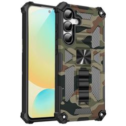 H506SA238A-Outdoor-Huelle-fuer-Samsung-Galaxy-S25-FE-Camouflage-Shockproof-Schutz-Armor-Cover.jpg Hybrid Outdoor Hülle von hinten und dahinter versetzt von vorne in Camouflage Grün für Galaxy S25 FE