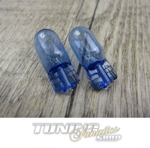 2x Xenon Look Super White Birnen Standlicht T10 W5W Glassockel Cobalt Blue