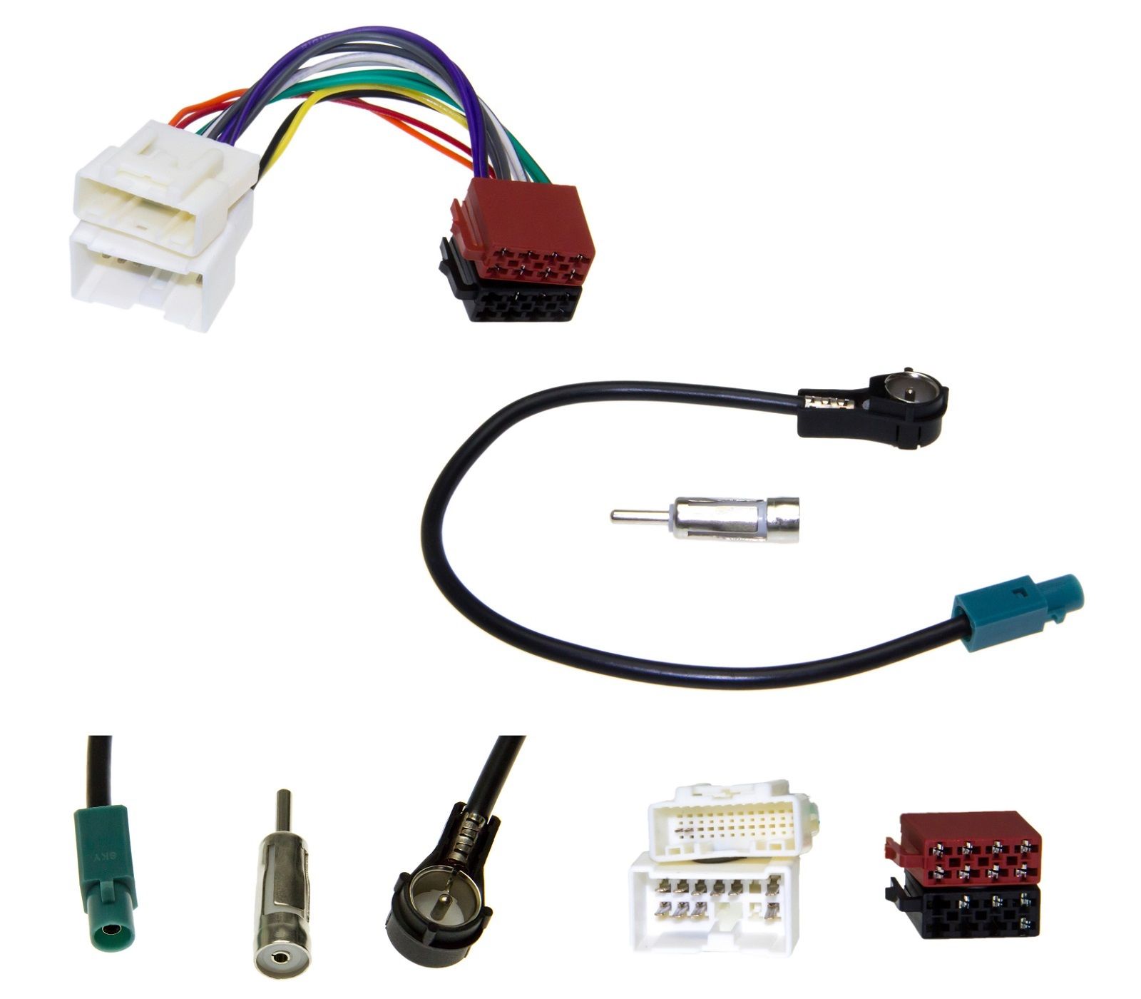 Radio Einbau Adapter Set Antennen Adapter Kabel Stecker Buchse DIN ISO für Citan
