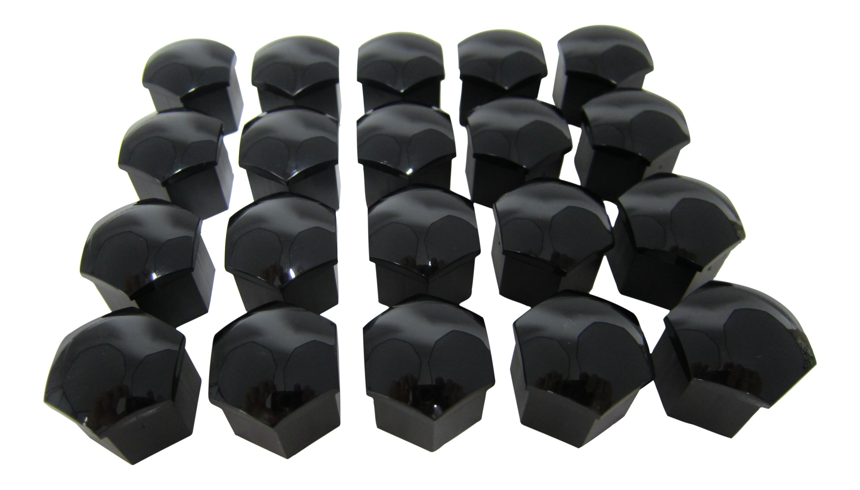 20x Original VW Audi Radschrauben Abdeckkappen Abdeckungen Kappen SCHWARZ GLANZ