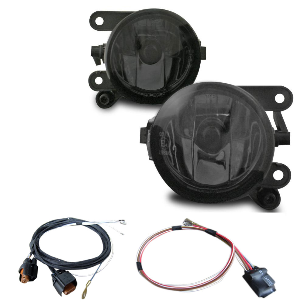 Nebelscheinwerfer NSW Klarglas SCHWARZ Kabelbaum + Modul HB4 für VW Scirocco III