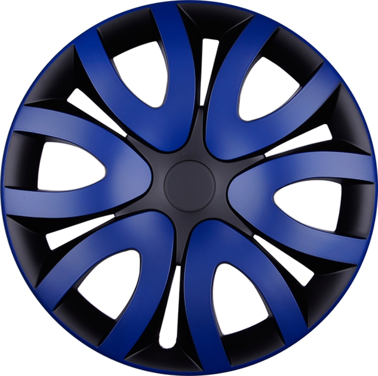 4x PREMIUM Radkappen Modell: Mika Blenden Blau Schwarz