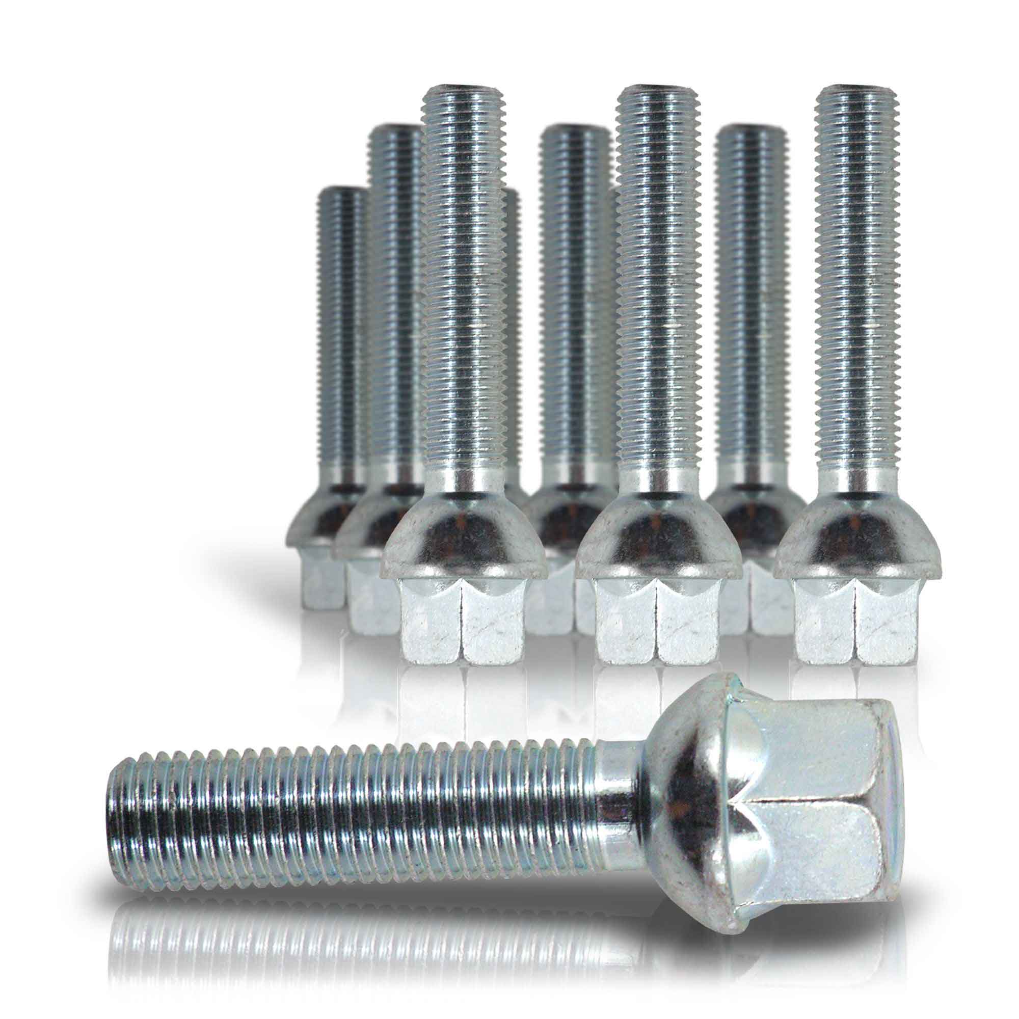 10x Radbolzen Radschrauben Spurverbreiterung Alufelgen Kugelbund M14 x 1,5 60mm